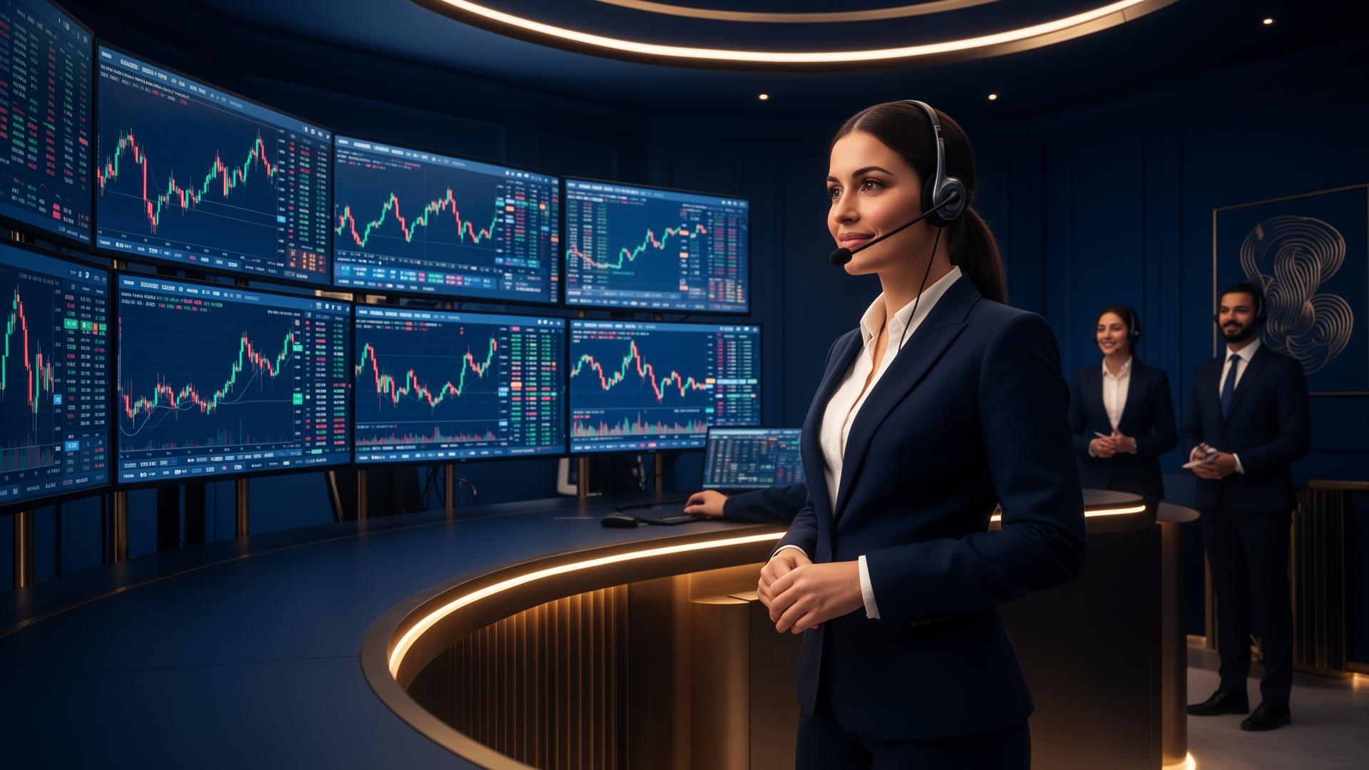 Trading desk inside boutique investment bank